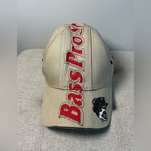 Bass Pro Shops Mens Hat Cap Adjustable Fishing BPS Logo Spellout Embroidered Tan